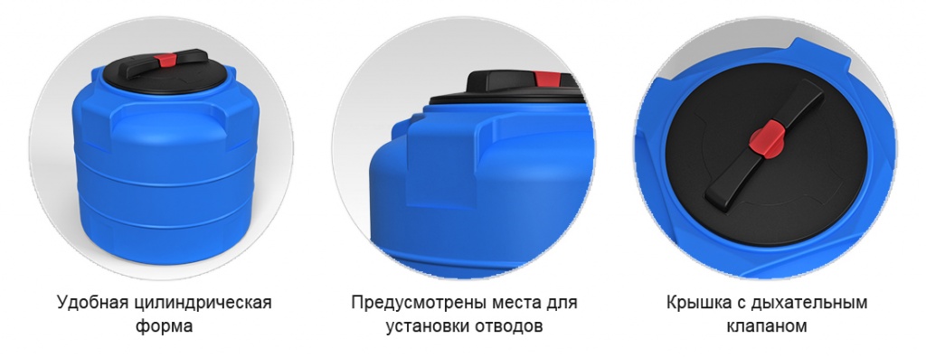 Пластиковая емкость ЭкоПром T 100 усиленная под плотность до 1,2 г/см3 (Синий) 3