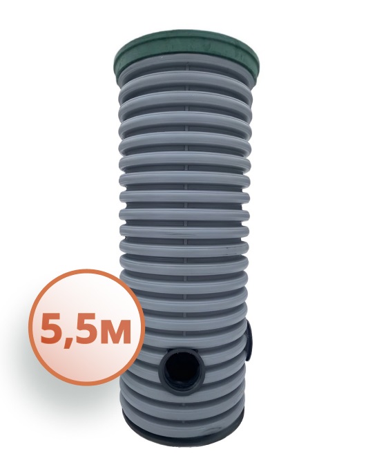 Дренажный колодец d460 h5500 с зеленой крышкой (отводы 160 мм) 0