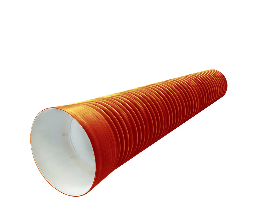 Труба PP SN14 160/136 6м с раструбом (рыжая) 0