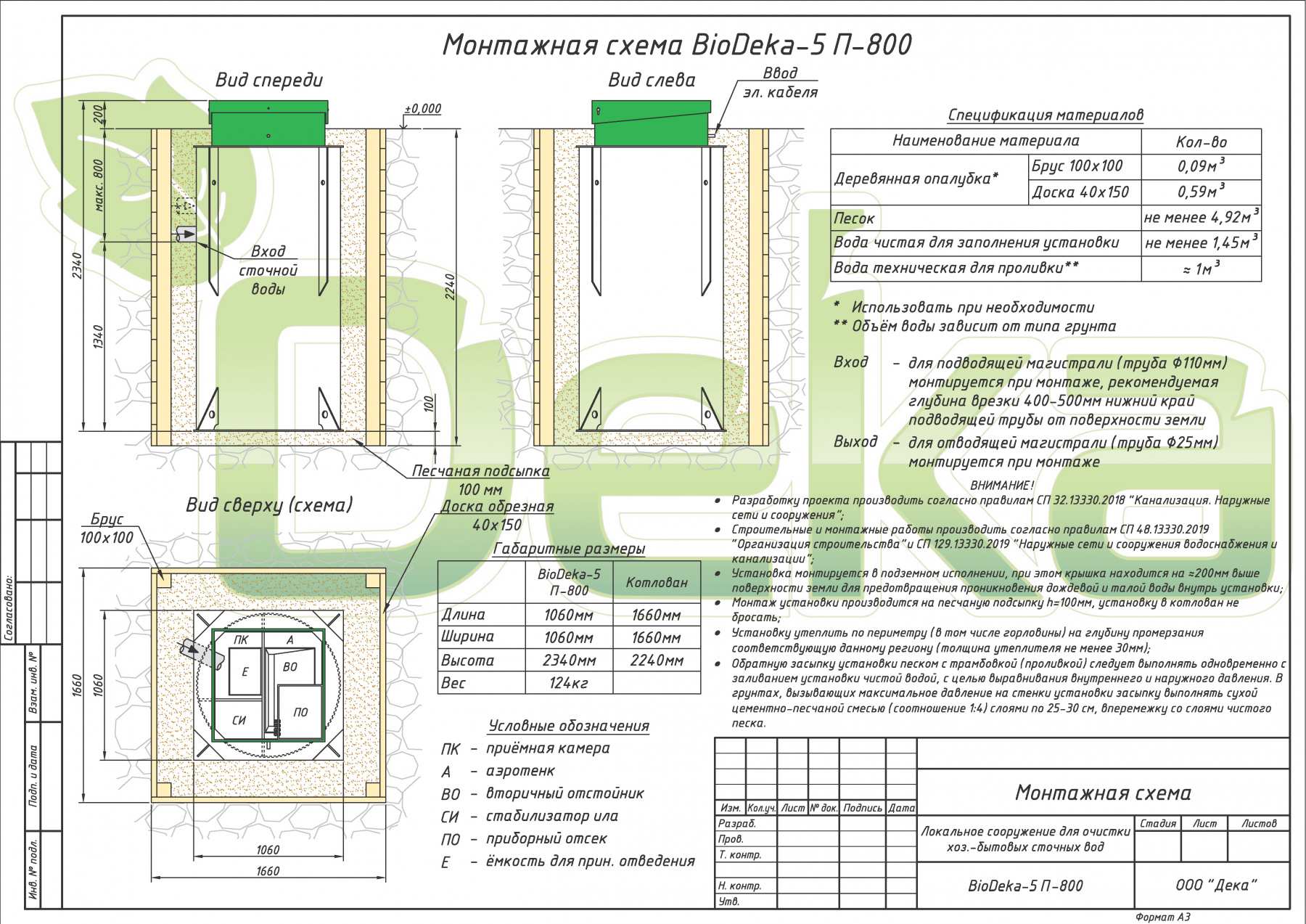 Станция очистки сточных вод BioDeka-5 П-800 2