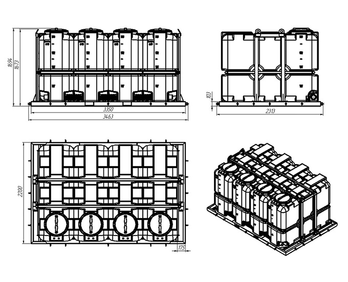 Кассета ЭкоПром ST 8000 л (4х2000) (Черный) 3