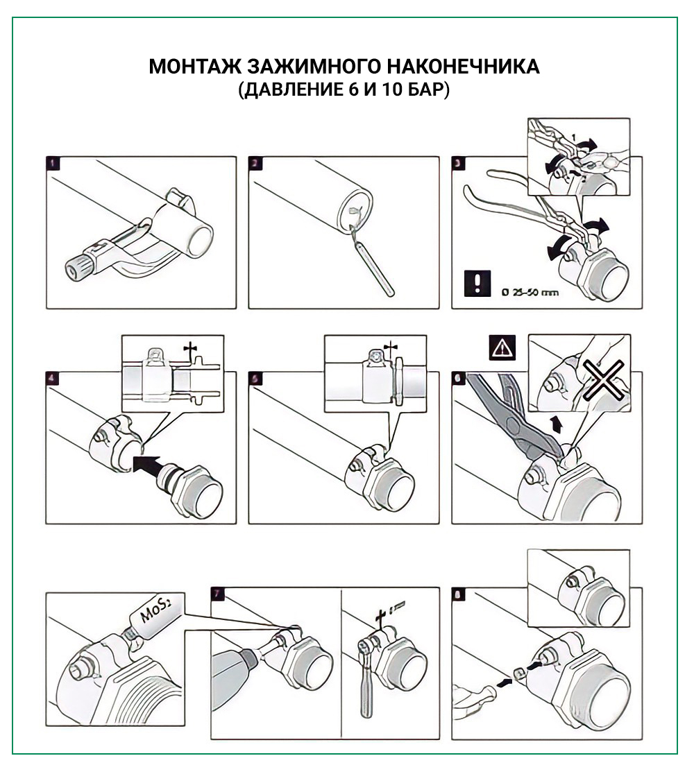 Зажимной наконечник  K50-10 50х6,9х1 1/4" 4