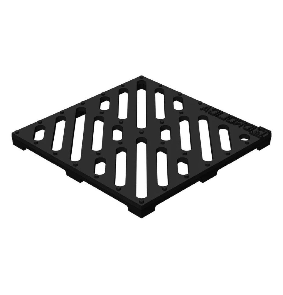 Комплект: Дождеприемник Gidrolica Point ДП-30.30 с чугунной решеткой, перегородками и корзиной 5