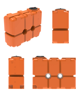 Пластиковая прямоугольная емкость ST-2000 (оранжевый) 5