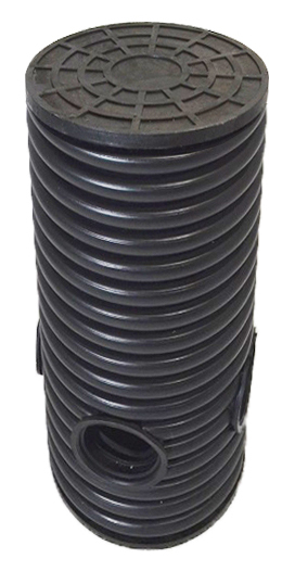 Дренажный колодец d315 h2500 с черной крышкой (отводы 160 мм) 0