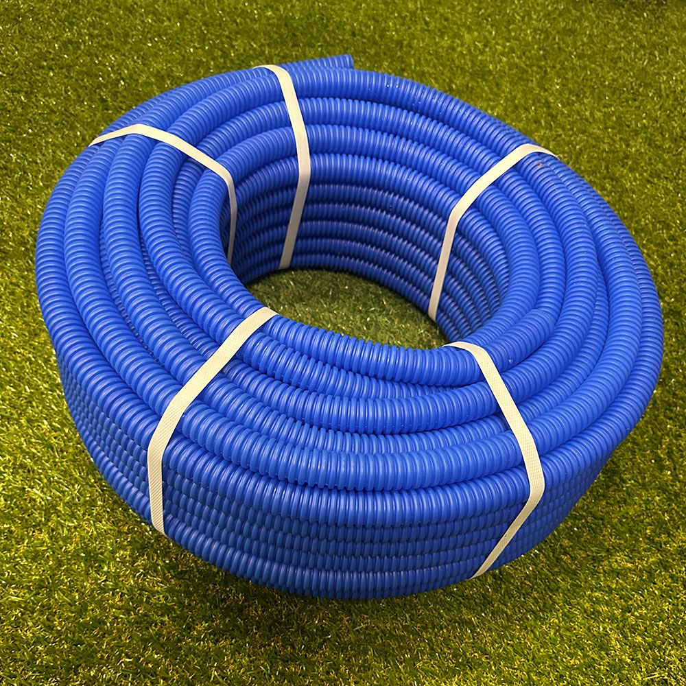 Труба гофрированная ПНД для металлопластиковых труб d32 синяя (50 м) 1