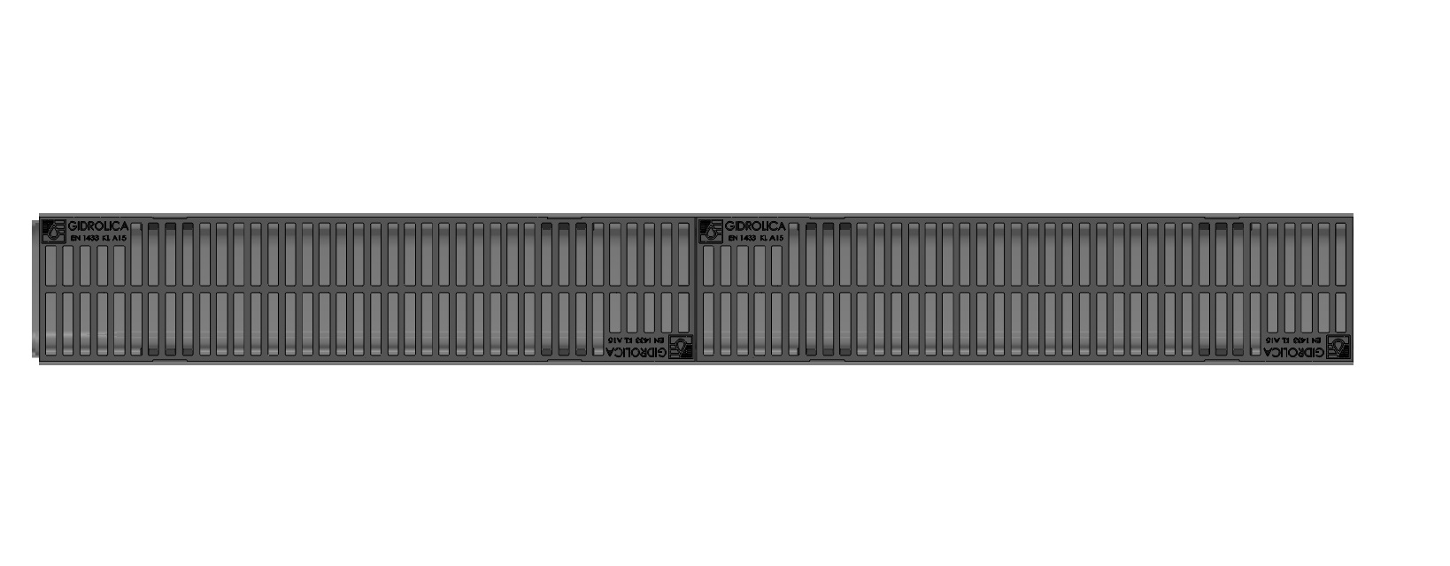 Комплект Gidrolica Light: лоток водоотв. ЛВ-10.11,5.9,5-пласт. с реш. РВ-10.11.50 пласт. щелевой (0807) 1