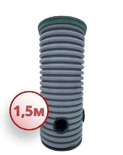 Дренажный колодец d460 h1500 с зеленой крышкой (отводы 200 мм)