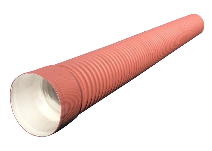 Труба гофрированная SN8 200/174 6м, с раструбом (рыжая) 0