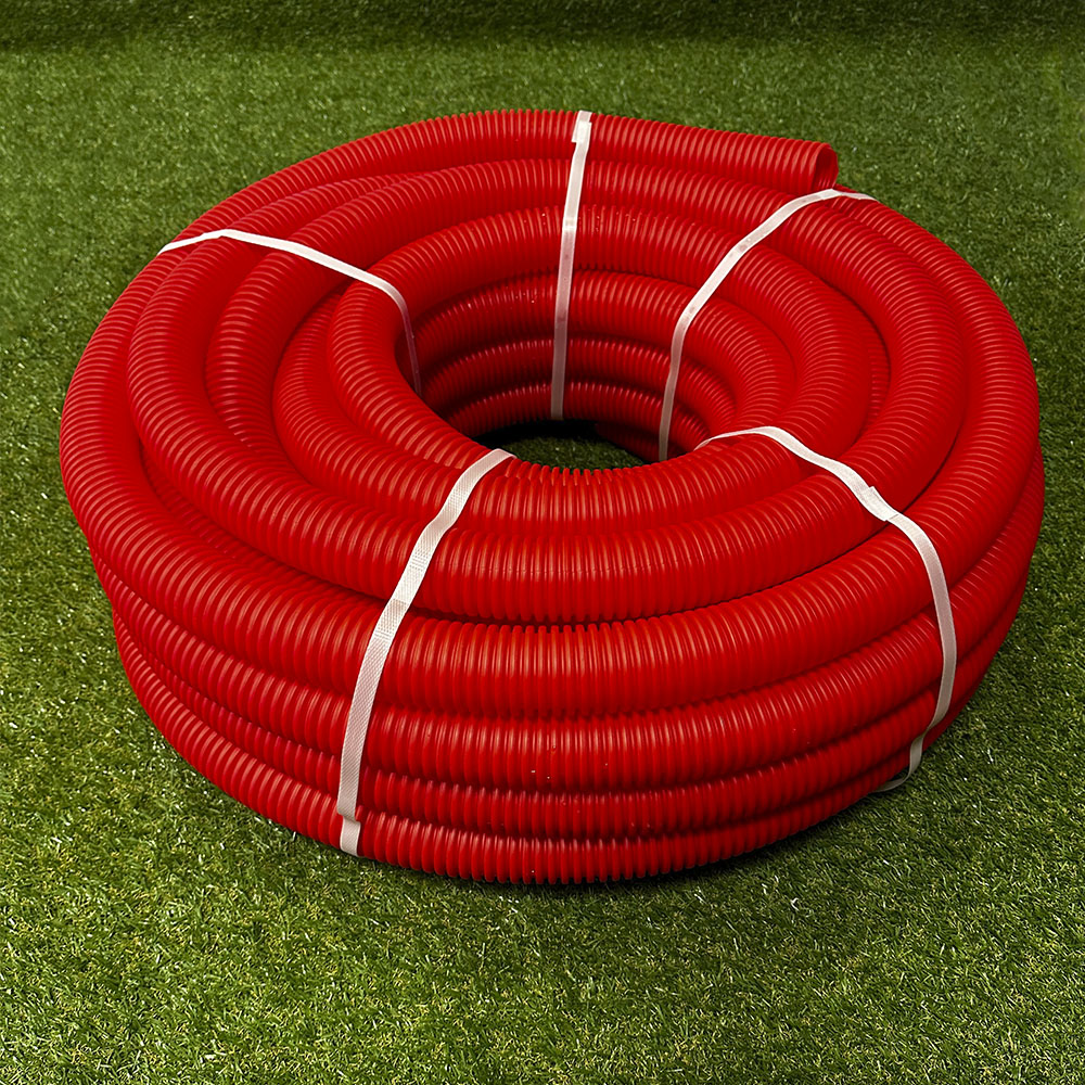 Труба гофрированная ПНД для металлопластиковых труб d50 красная (30 м) 1