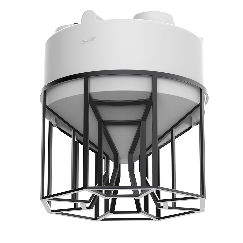 Пластиковая конусная емкость KV 3000 в обрешетке 3