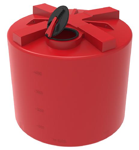 Пластиковая емкость ЭкоПром КАС 5000 TH с откидной крышкой (Красный)