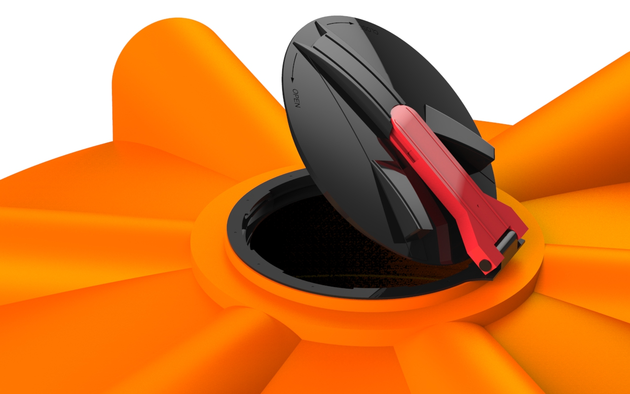 Вертикальная пластиковая емкость V-10000 КАС с откидной крышкой 2