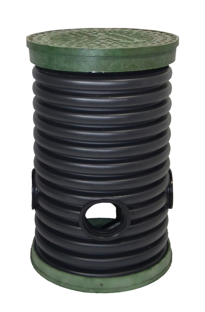 Дренажный колодец d460 h1000 с зеленой крышкой (отводы 200 мм) 0