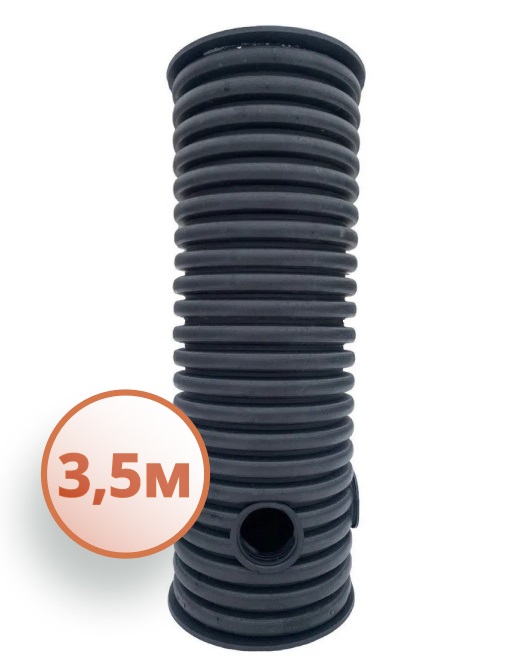 Дренажный колодец d400 h3500 с черной крышкой (отводы 160 мм) 0