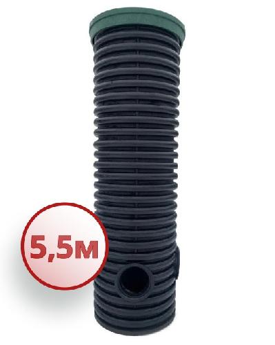 Дренажный колодец d340 h5500 с зеленой крышкой (отводы 200 мм)