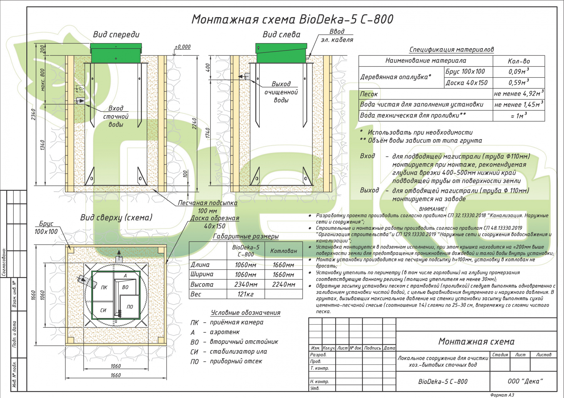 Станция очистки сточных вод BioDeka-5 C-800 2