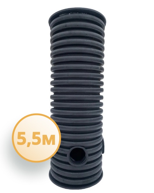 Дренажный колодец d400 h5500 с черной крышкой (отводы 110 мм) 0