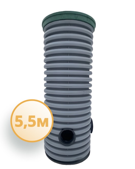 Дренажный колодец d460 h5500 с зеленой крышкой (отводы 110 мм) 0