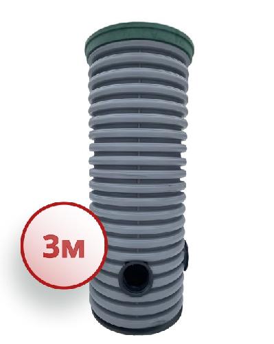 Дренажный колодец d460 h3000 с зеленой крышкой (отводы 200 мм)