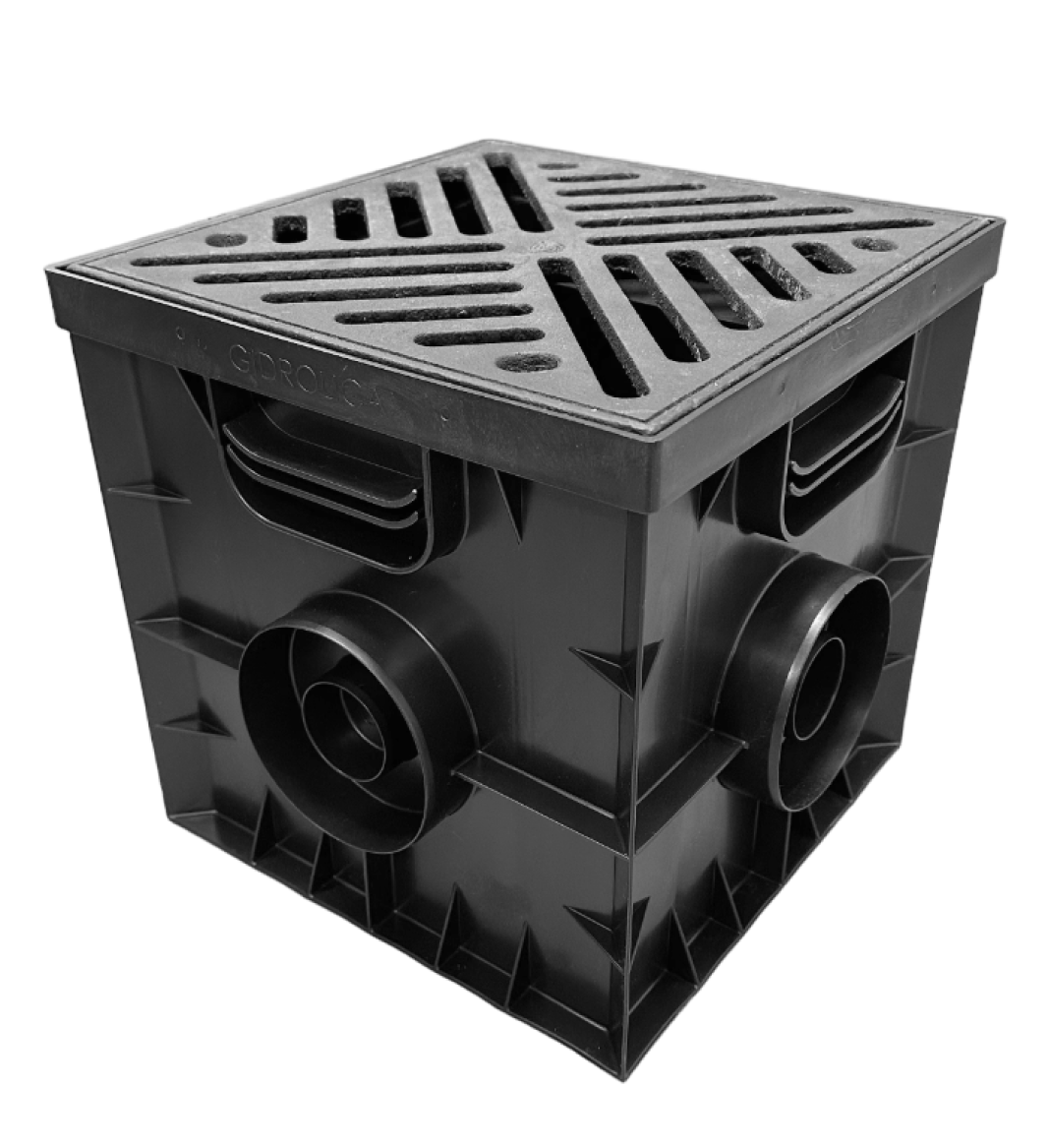 Комплект: Дождеприемник Gidrolica Point ДП-30.30 с чугунной решеткой, перегородками и корзиной 1