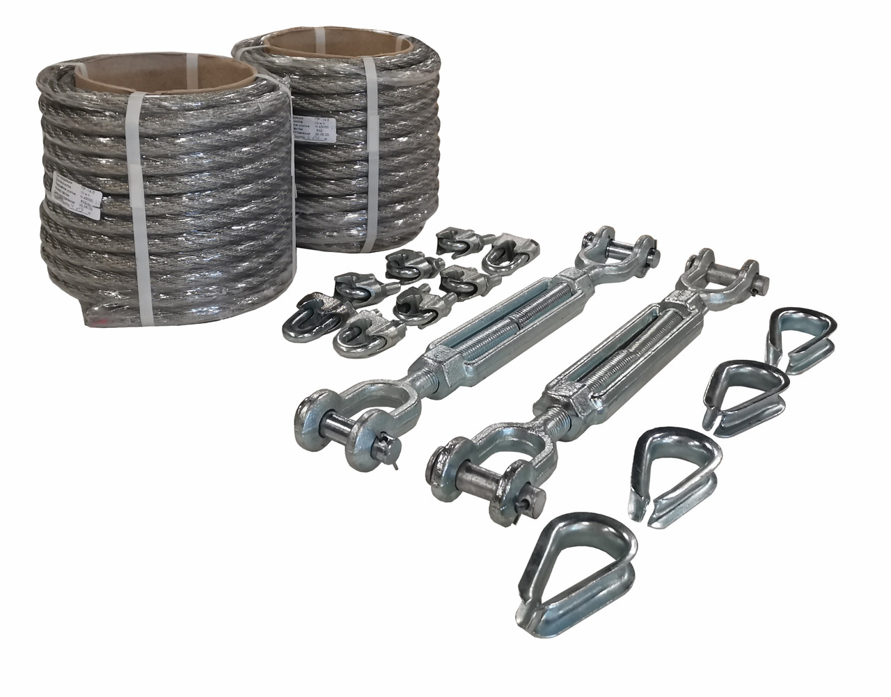 Монтажный комплект Tingard МК-2 2500, 2500К, 2500БК (трос 2 шт, коуш 4 шт, зажим 8 шт, талреп 2 шт) 2